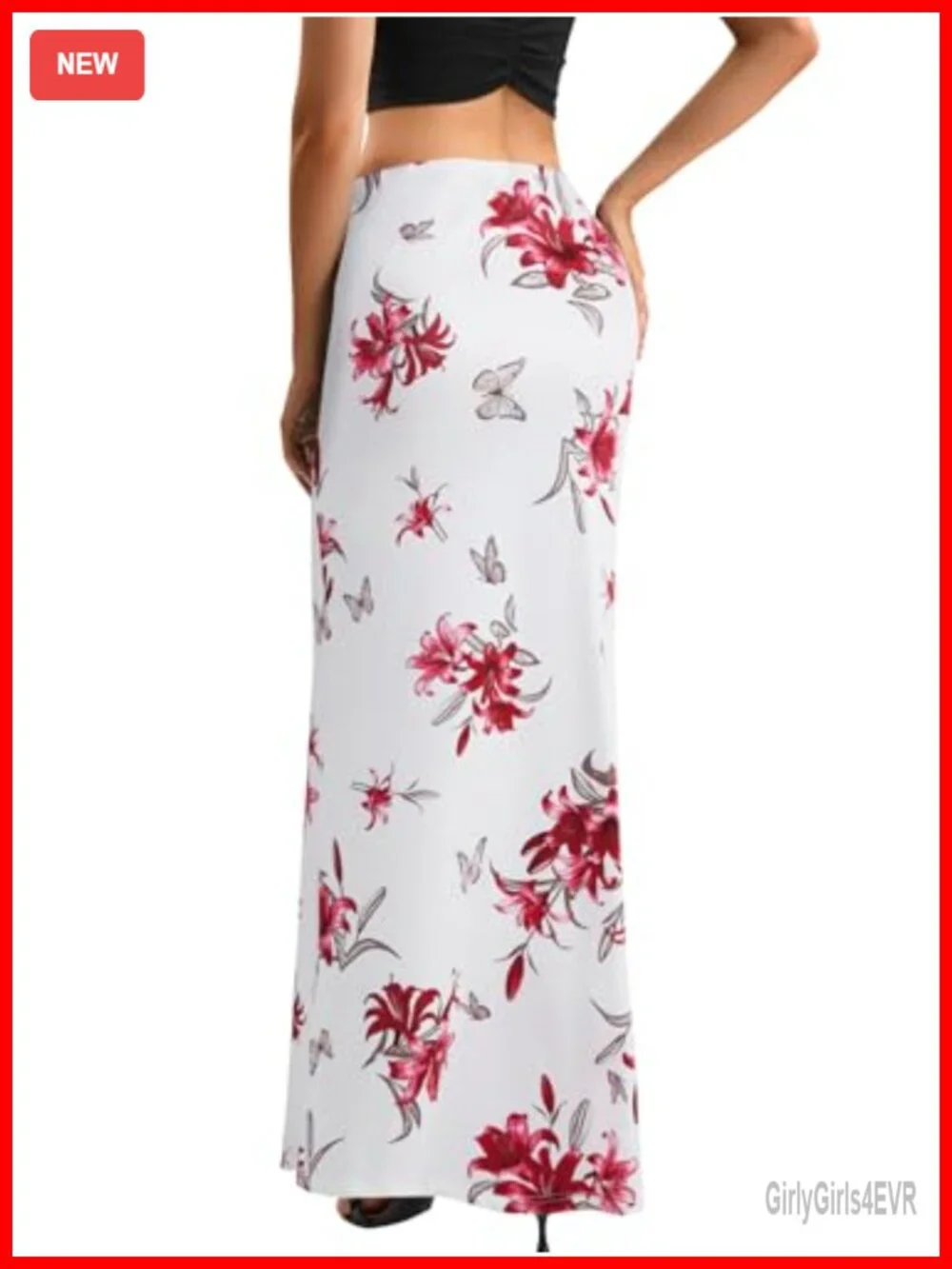 High Waist Flare Bodycon Maxi Skirt 95% Polyester 5% Spandex
